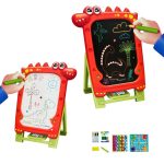 Pizarra De Dibujo Magnético 3 en 1 Marcadores Tizas Dinosaurio