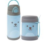 Botella de Térmica 400ml + Pote Térmico Antiderrame Buba Diseño Oso Celeste
